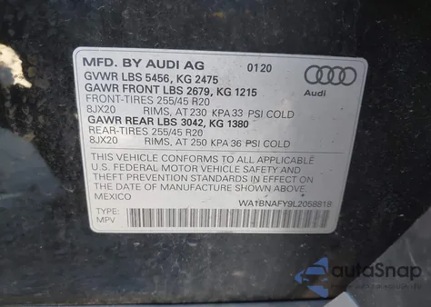 2020 Audi Q5 Premium Plus 45 Tfsi Quattro S Tronic from USA, damaged, VIN WA1BNAFY9L2058818